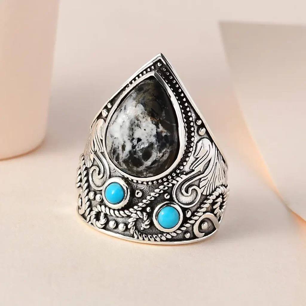 White Buffalo Ring in Silver 