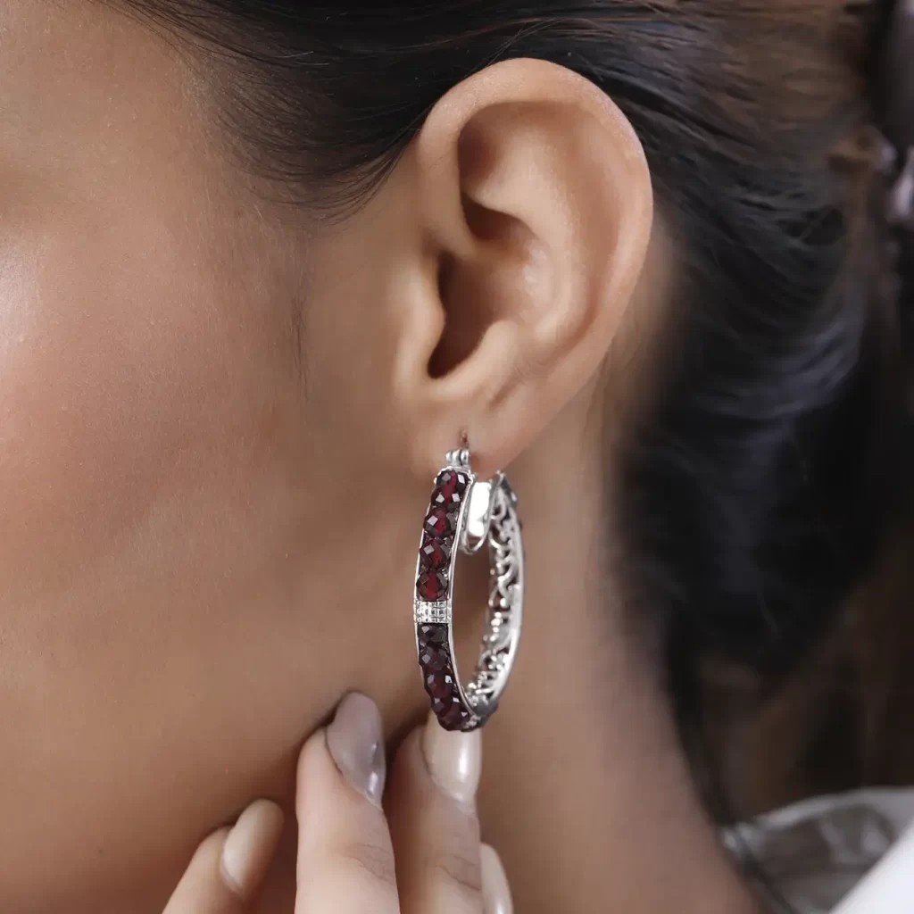 Garnet Hoop Earrings Under $10