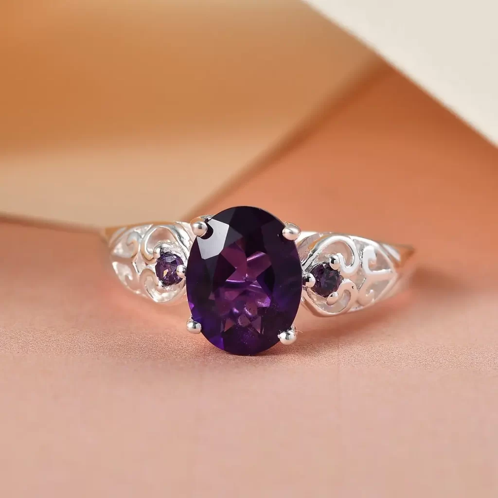 Amethyst silver ring under 20