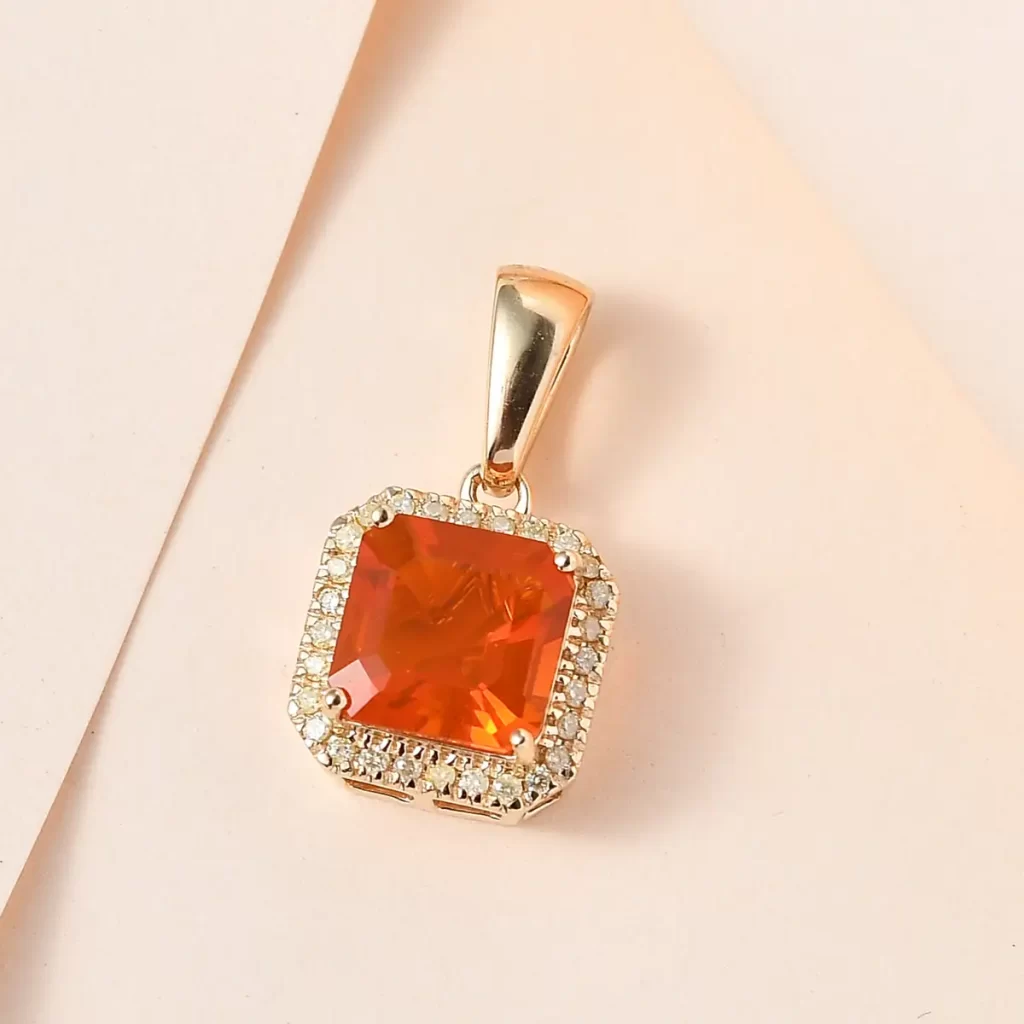 AAA Mexican Fire Opal Pendant