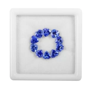 Premium Tanzanite Set of 10 hear shaped gemstones