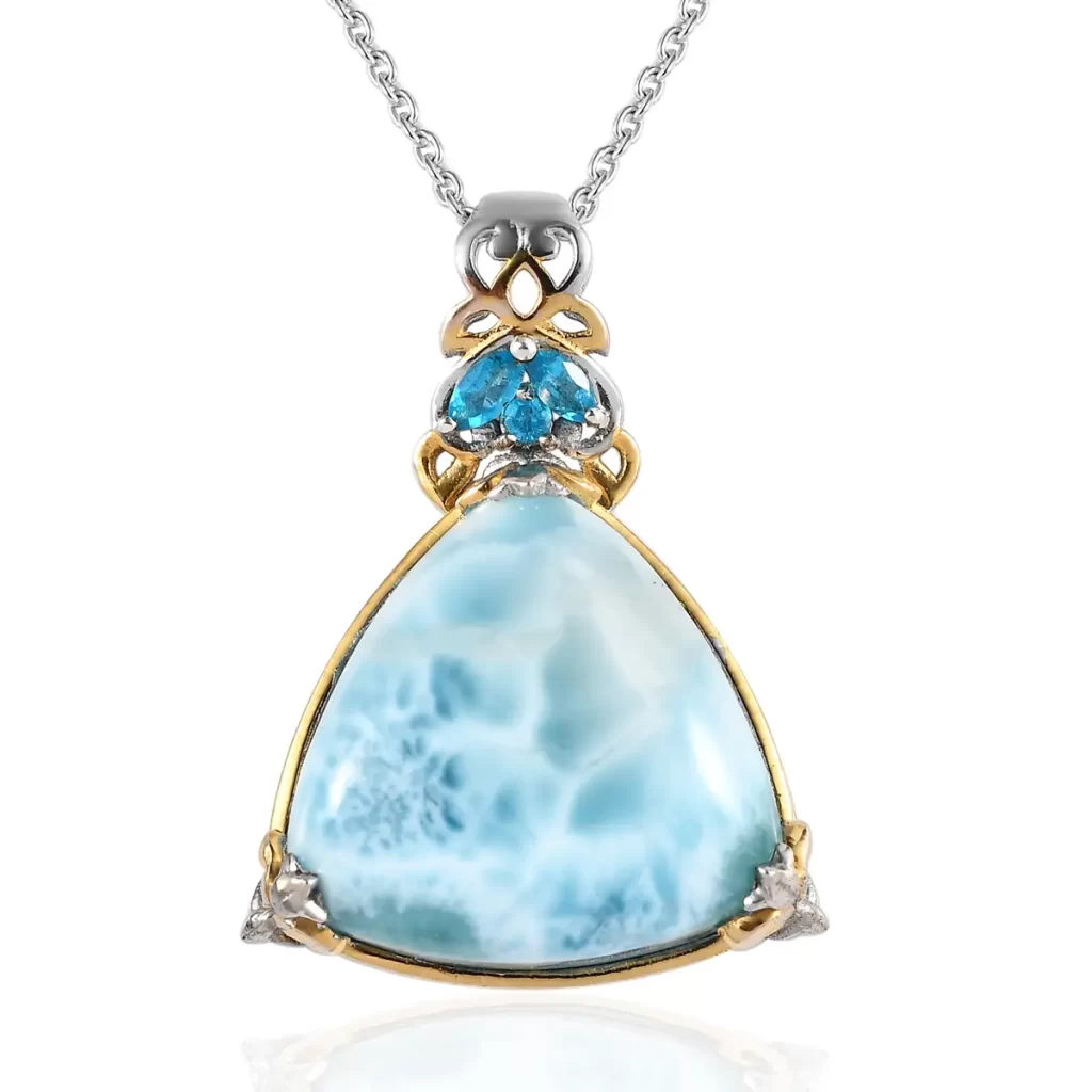 Larimar healing properties with pendant ocean blue in color