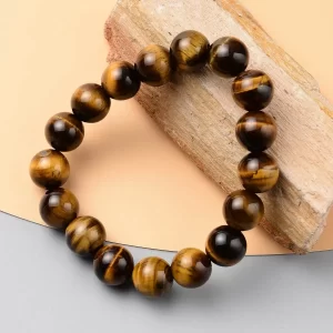 Premium Yellow Tiger Eye Beaded Stretch Bracelet, Adjustable Beads Bracelet