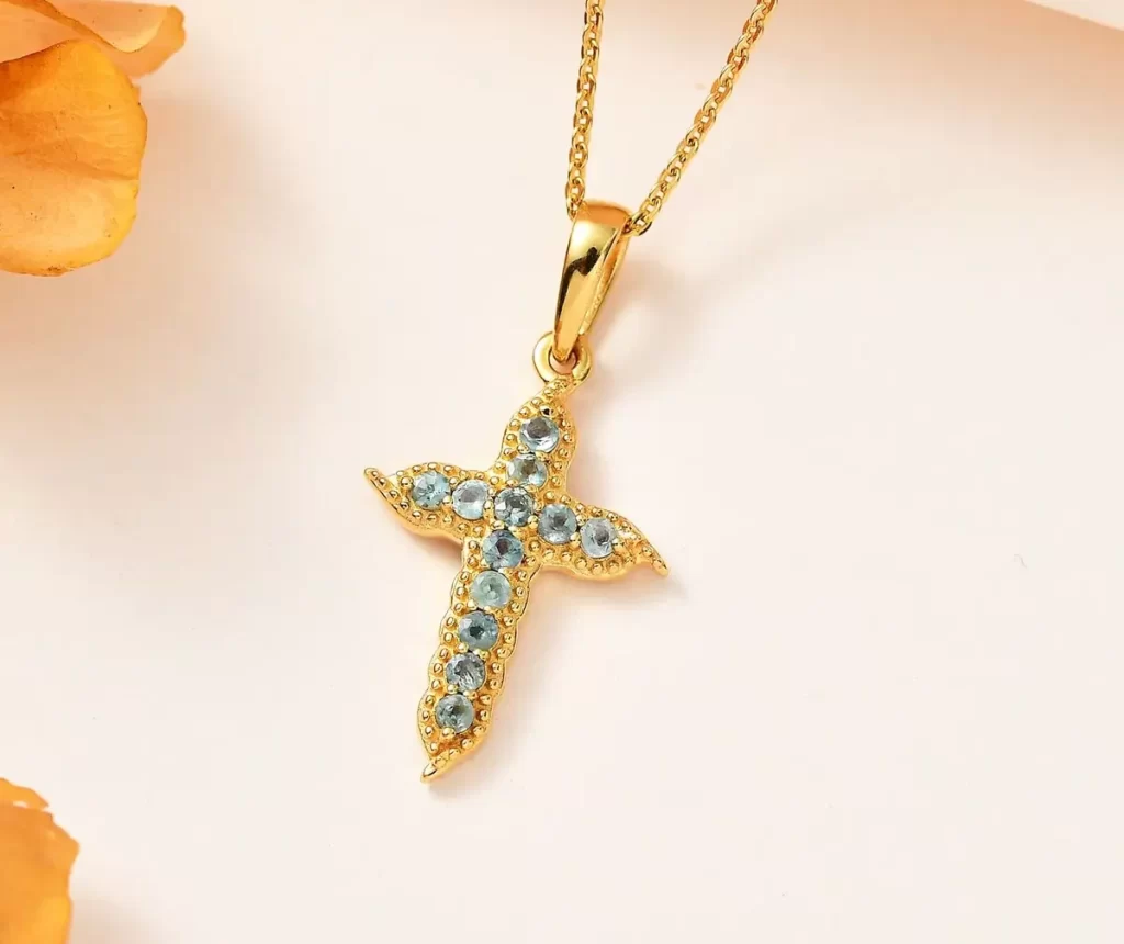 Narsipatnam Alexandrite Cross Pendant Necklace