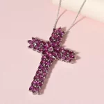 Ester cross pendant Orissa Rhodolite Garnet Cross Pendant Necklace