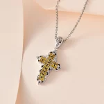 Sunflower Crystal Cross Pendant for Easter 