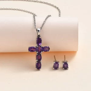 Amethyst cross pendant