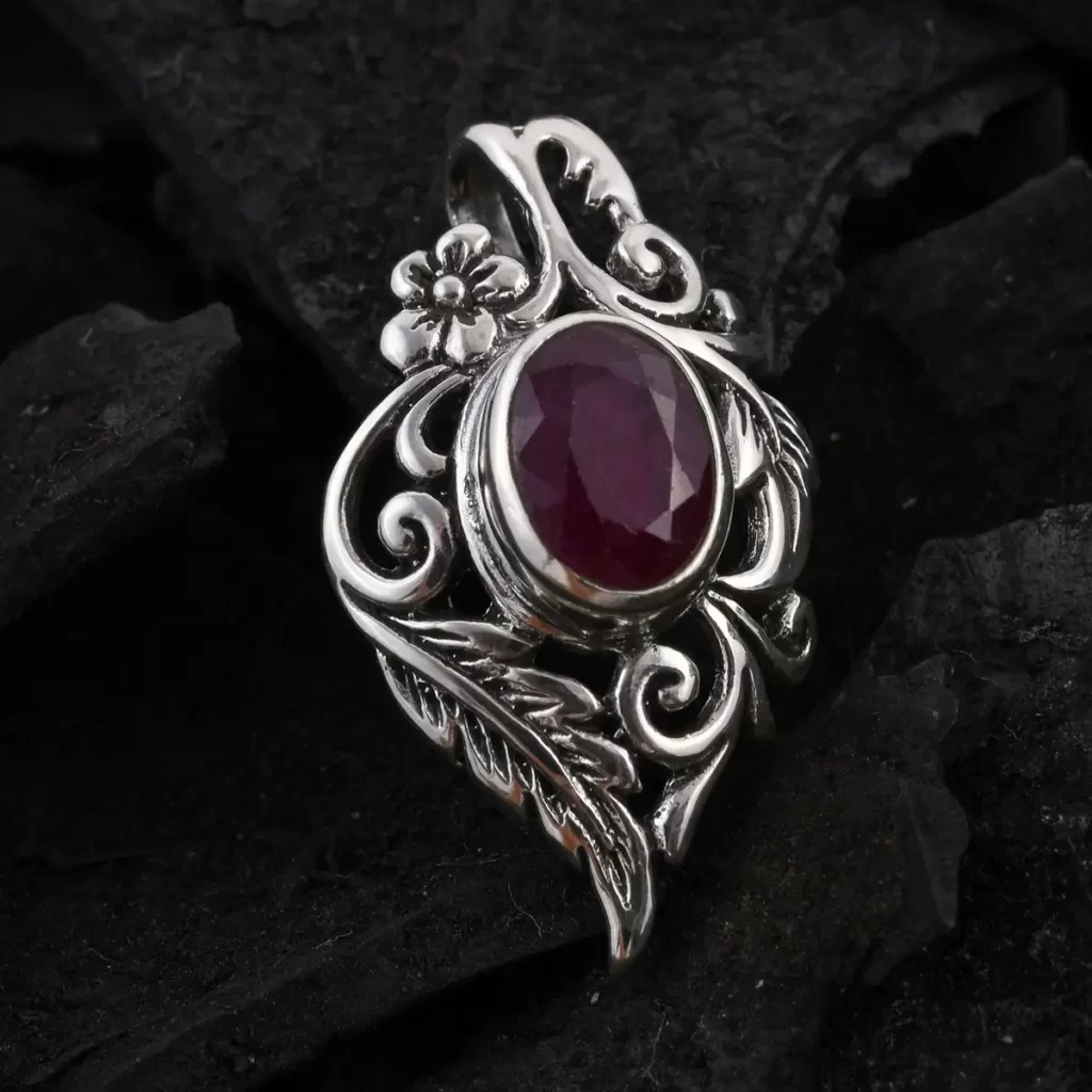 Bali Legacy Niassa Ruby Pendant in Sterling Silver