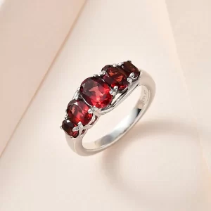 Mozambique Garnet 5 Stone Ring