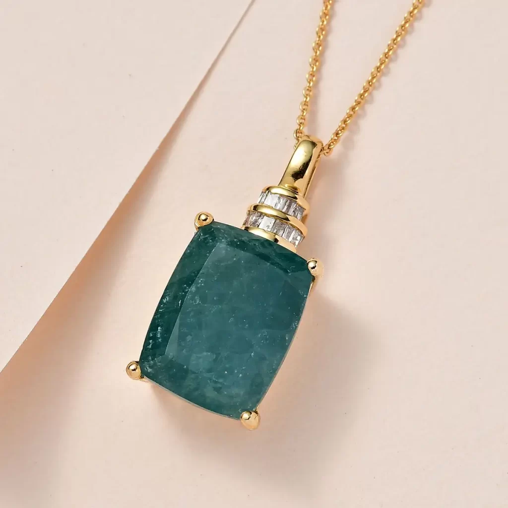 Premium Grandidierite and Diamond Pendant Necklace to enhance grandidierite meaning