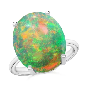 Rhapsody 950 Platinum AAAA Ethiopian Welo Opal Solitaire Ring 5.50 Grams 5.00 ctw
