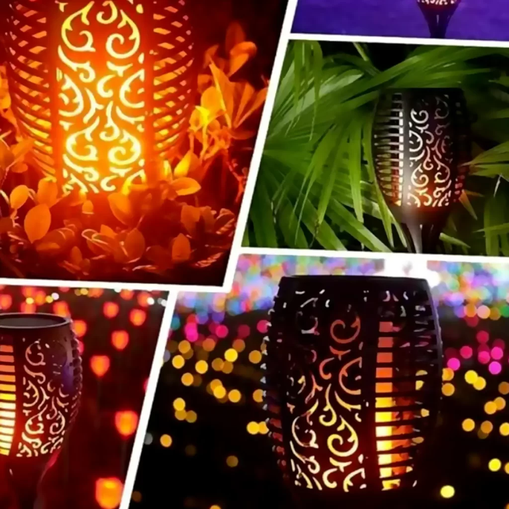 solar powered garden stake lights set