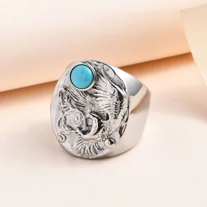 Sleeping Beauty Turquoise Eagle Men's Ring under $50