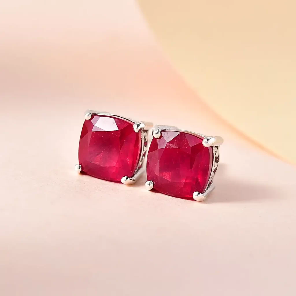 July birthstone earrings ruby studs