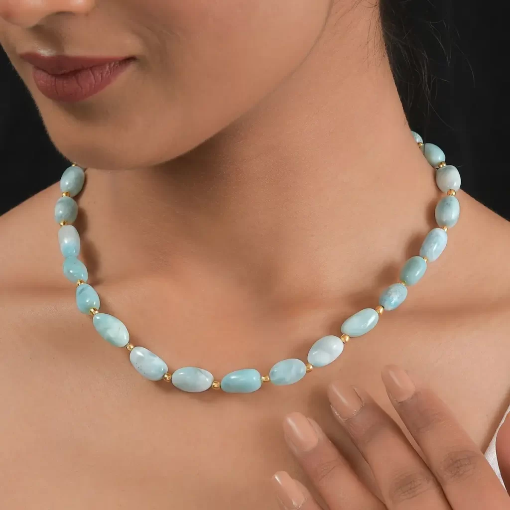 Larimar necklace crystal for good health  