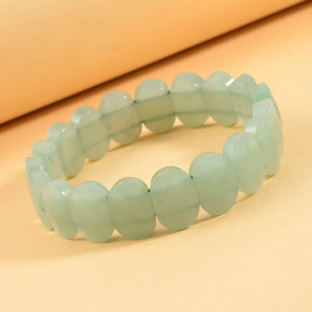 matte finish bracelet aventurine Stretch Block Bracelet