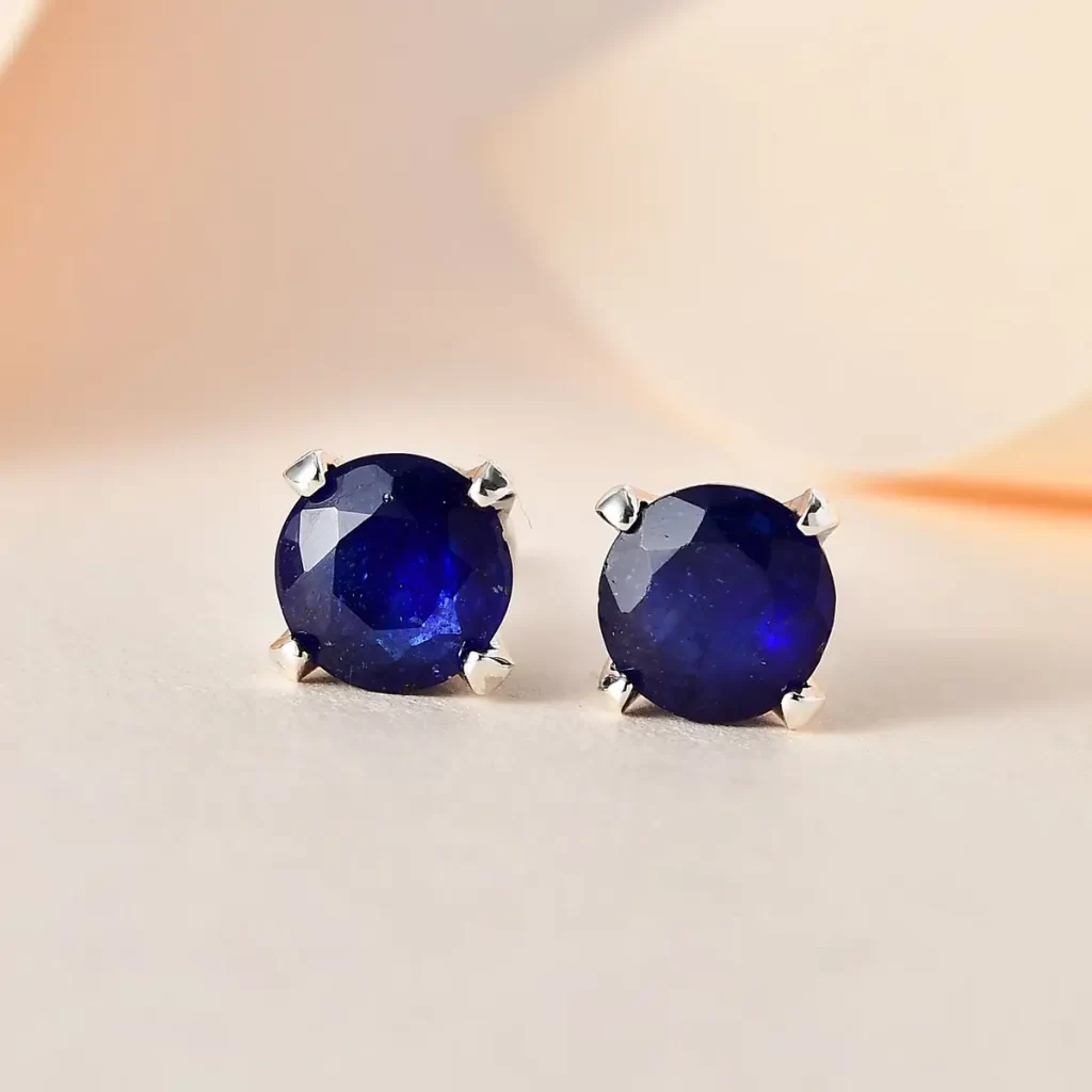 September birthstone Sapphire stud earrings