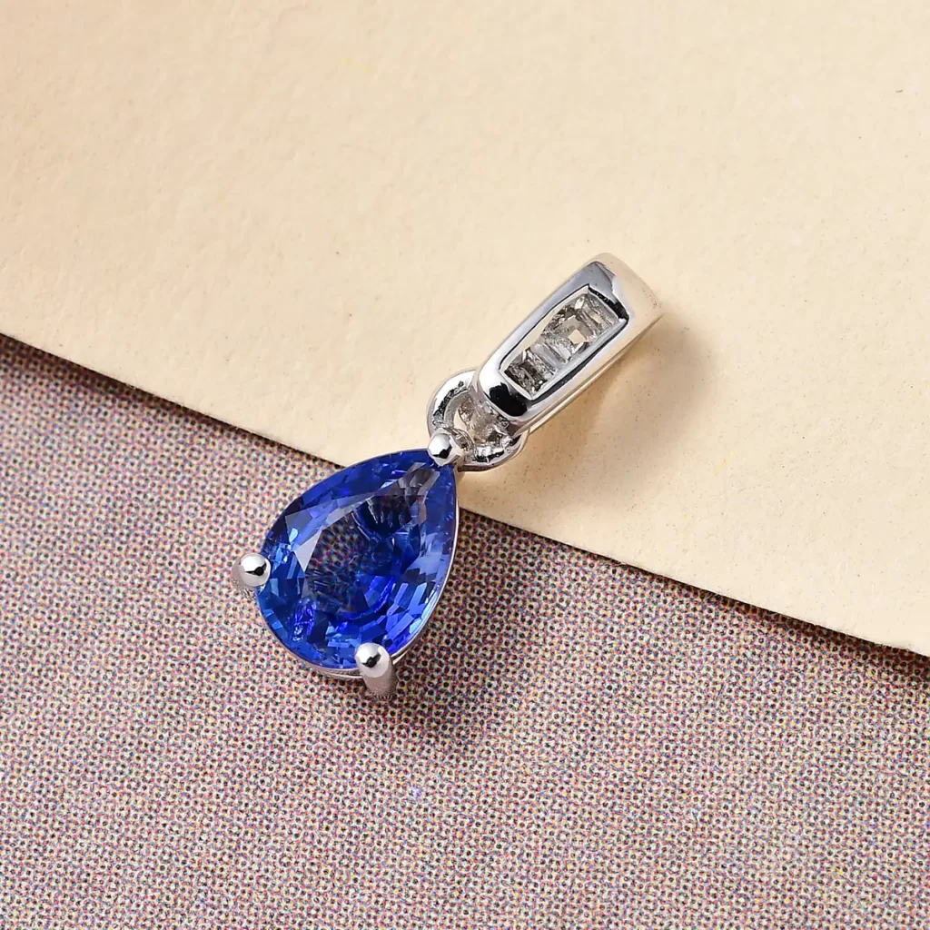 September birthstone pendant Ceylon Blue Sapphire