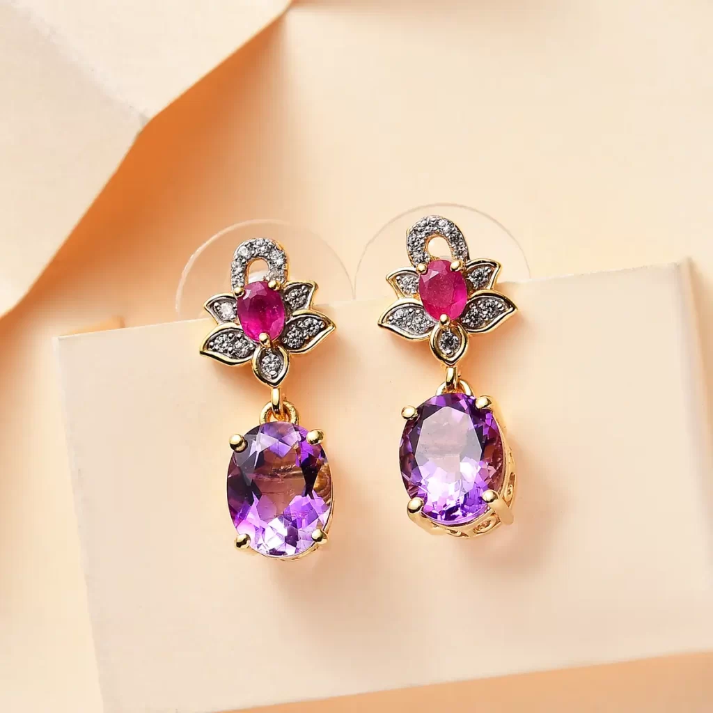 violet gemstone earrings