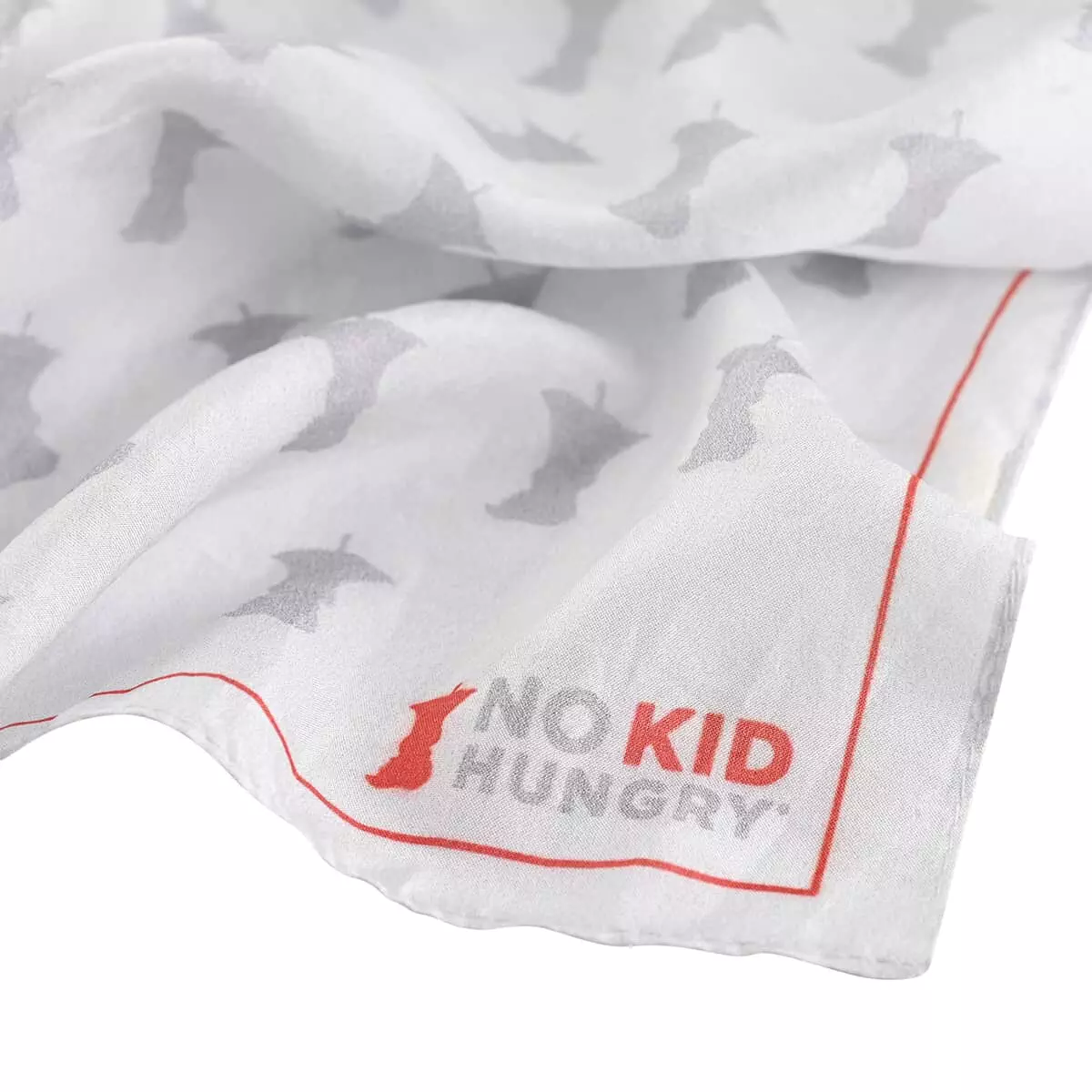 Tamsy No Kid Hungry Logo White Silk Scarf
