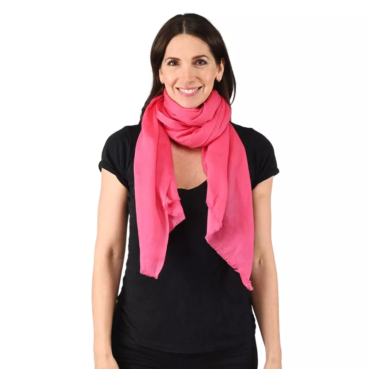 Tamsy Pink Cashmere Wool Scarf