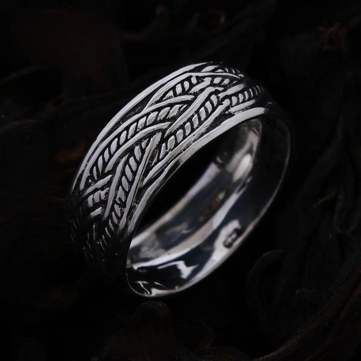 Mens Sword Design Natural Black Onyx 925 Silver Ring Authentic Unique  Gorgeous | eBay