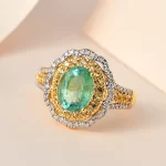 Ethiopian Emerald and Multi Gemstone Floral Ring