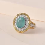 Grandidierite and Yellow Sapphire Ring