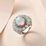 Premium Ethiopian Welo Opal and Multi Gemstone Cocktail Ring