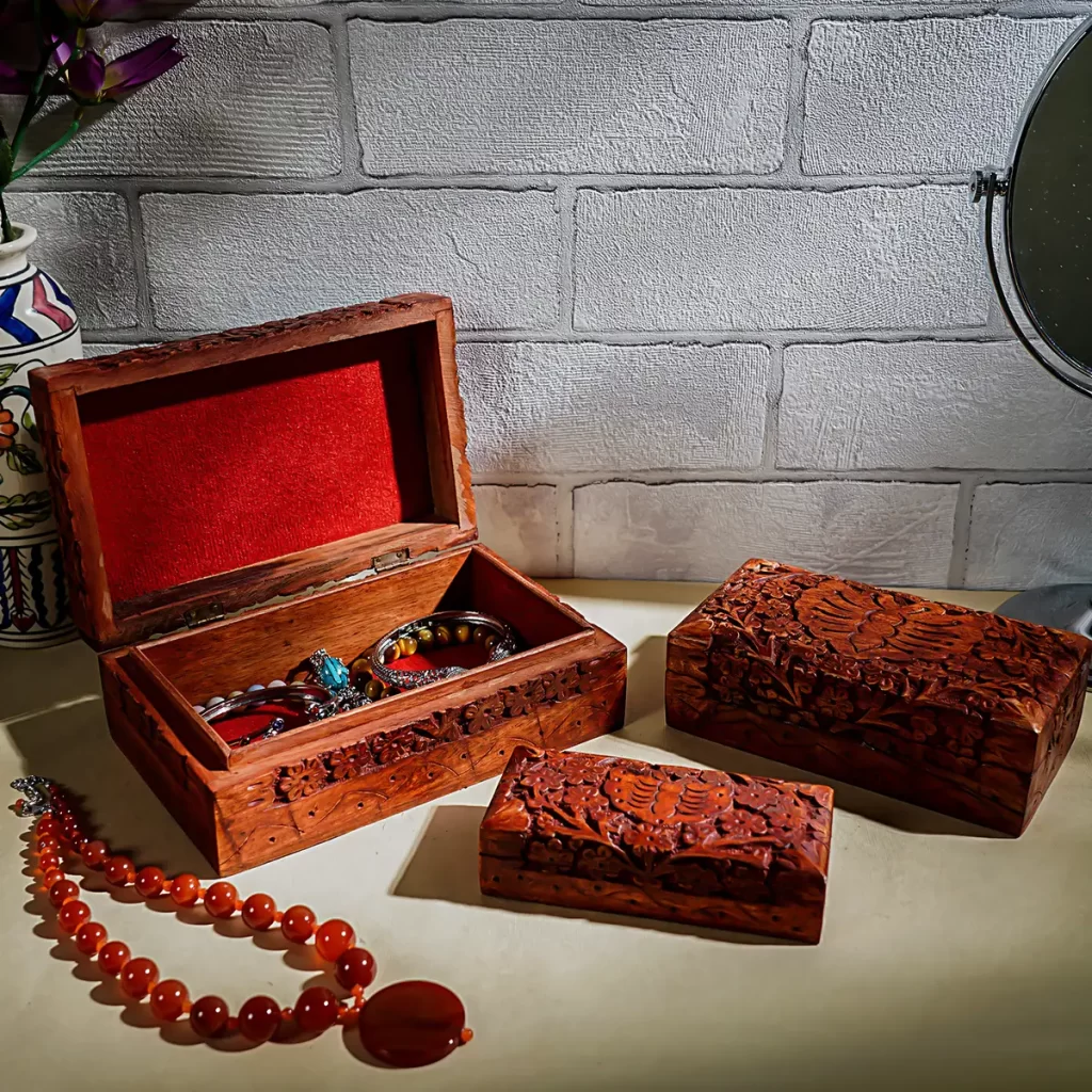 Handcrafted wood jewelry box