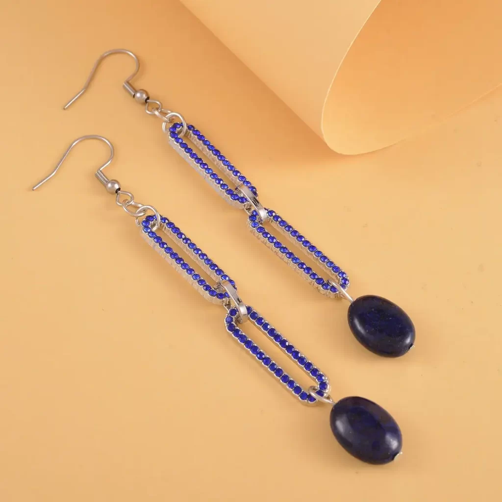 Lapis Lazuli & Blue Crystal Earrings