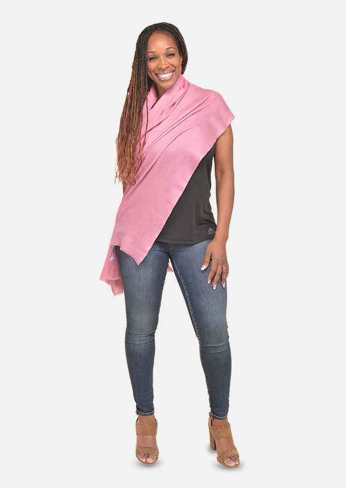 Supersoft Pink Cashmere Wool Scarf