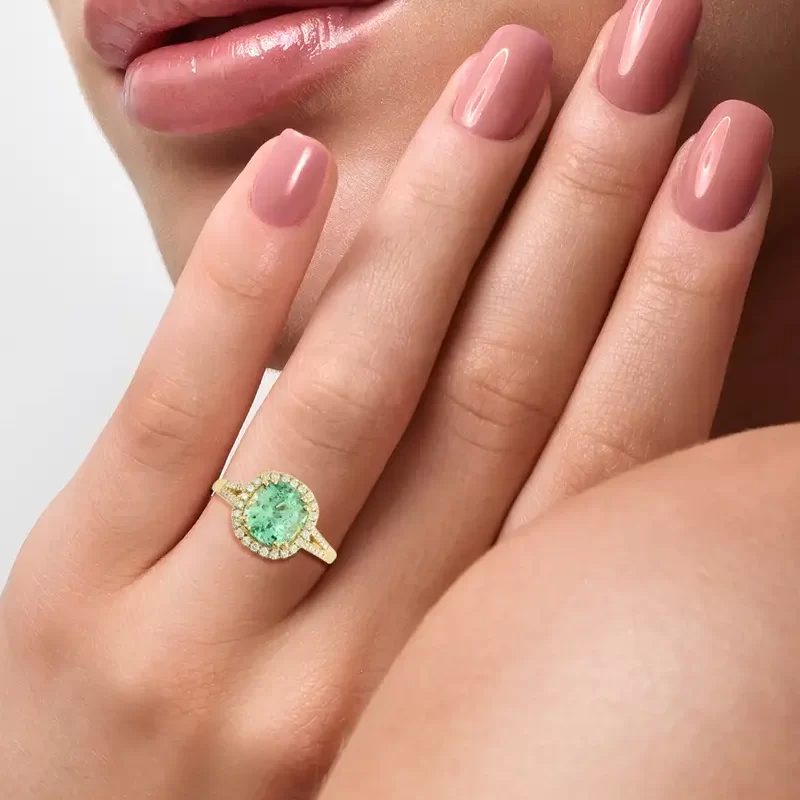 Columbian emerald engagement ring