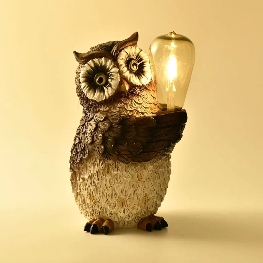 Vintage lamp owl figurine