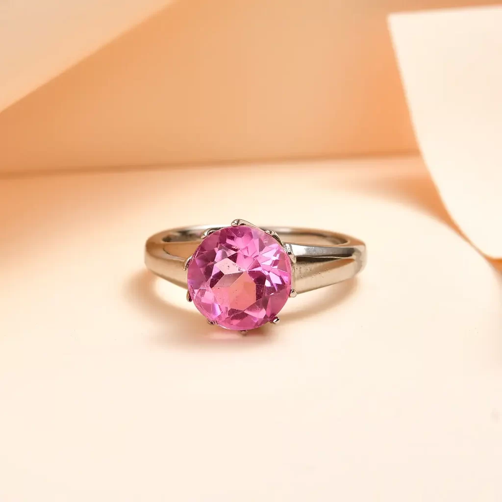 African Lilac Quartz Solitaire Ring