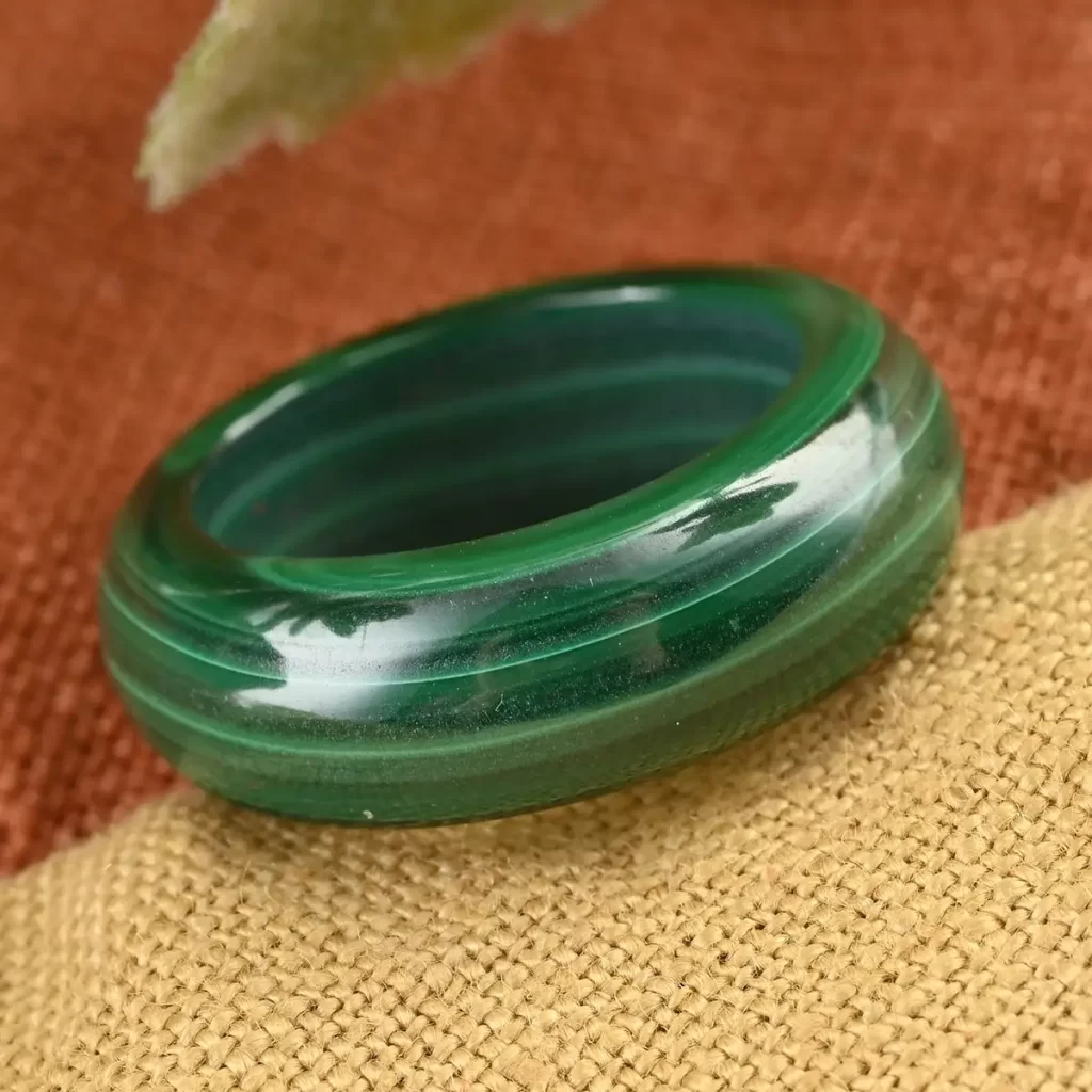 African Malachite Carved Band Ring under 20