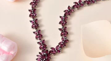 Tanzanian Rhodolite Garnet Necklace 18 Inches in Platinum Over Sterling Silver