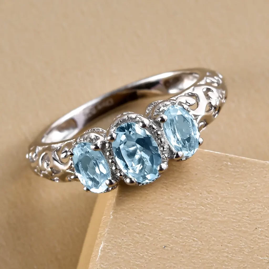 Aquamarine Ring, Promise Ring, Pisces Birthstone Ring
