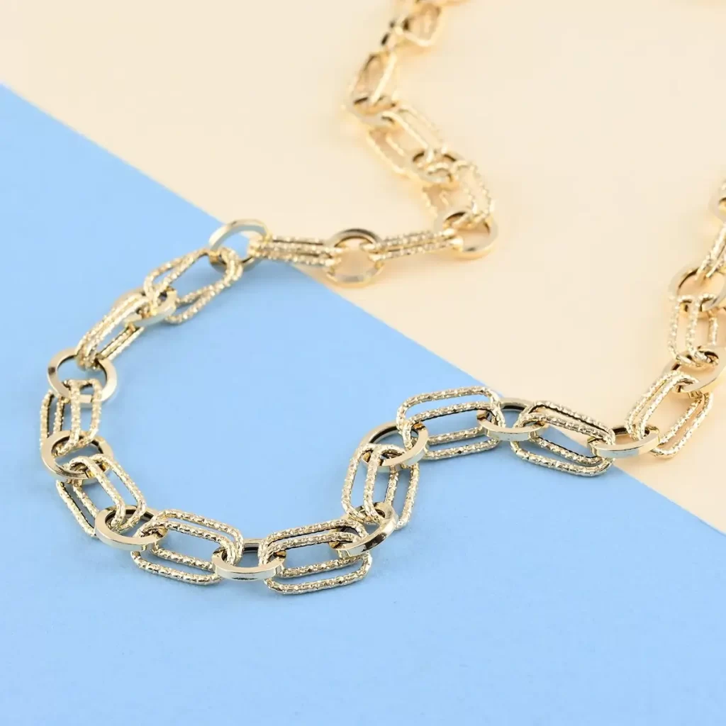 italian fancy link bracelet for women 14k gold