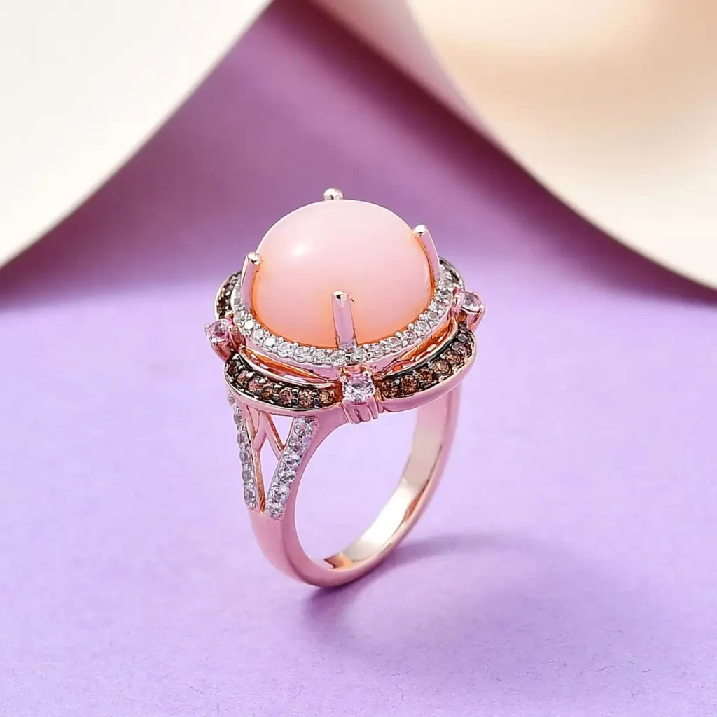 Peruvian Pink Opal Promise Ring 