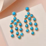 Premium Sleeping Beauty Turquoise Chandelier Earrings
