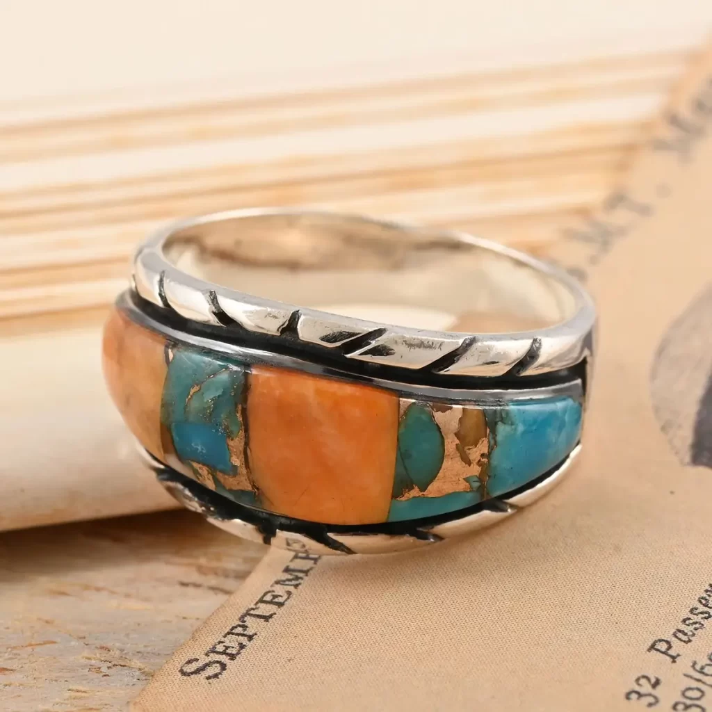 Turquoise ring silver southwest jewelry