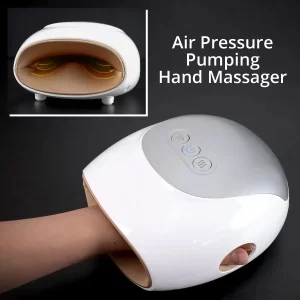 Gifts for seniors White Finger Air Pressure Pumping Hand Massager with Rechargeable Battery 2500mAh & USB Cable