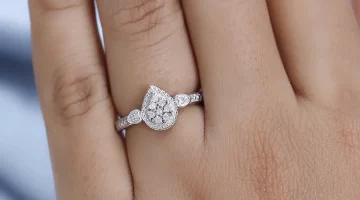 Cheap engagement ring under $20 Diamond Accent Ring in Platinum Over Sterling Silver