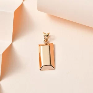 Christmas Gifts Electroforming Gold Collection 18K Yellow Gold Bar Pendant