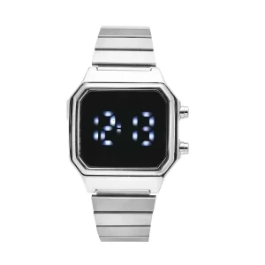 Gift for Aquarius Strada Electronic Movement Digital Watch with Stainless Steel Strap