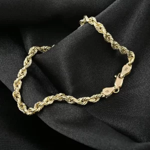 10K Yellow Gold Rope Chain Bracelet