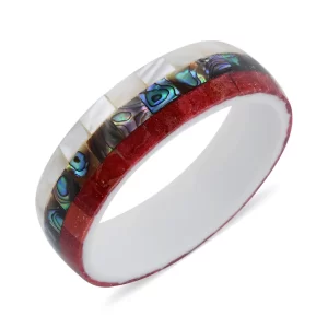 Inlay work bangle mother of pearl abalone shell 