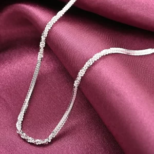 Italian Sterling Silver Margherita Alternate Chain Necklace