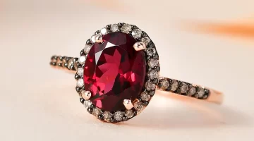 Tanzanian wine garnet ring halo ring diamond halo ring engagement ring